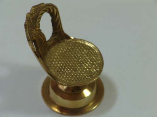 Vintage miniature brass furniture - Table and two Chairs