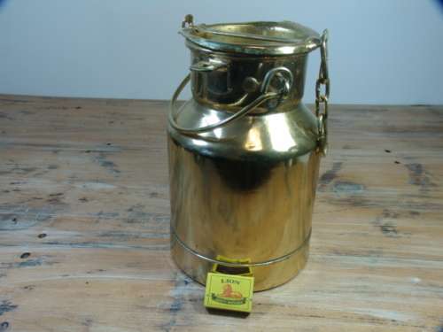 Vintage solid brass 28cm Milk Can with Lid