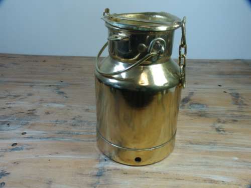 Vintage solid brass 28cm Milk Can with Lid