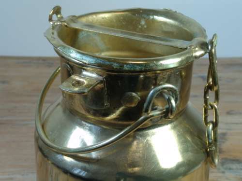 Vintage solid brass 28cm Milk Can with Lid