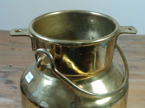 Vintage solid brass 28cm Milk Can with Lid