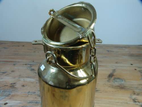 Vintage solid brass 28cm Milk Can with Lid