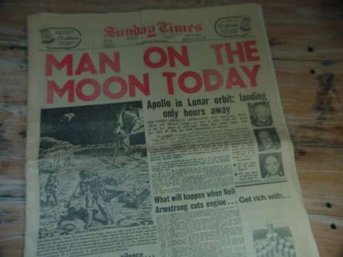 Sunday Times, 20 July 1969 - " Man on the Moon today " complete 32 page Newspaper with supplements