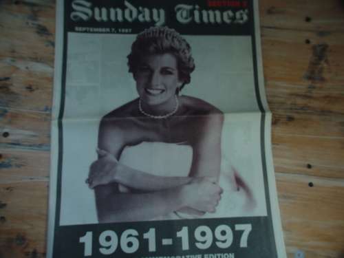 Vintage Sunday Times, 7 September 1997 - Princess Diana 1961 to 1997, 16 page commemorative edition