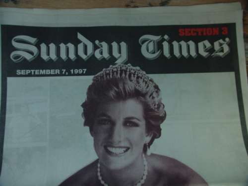Vintage Sunday Times, 7 September 1997 - Princess Diana 1961 to 1997, 16 page commemorative edition