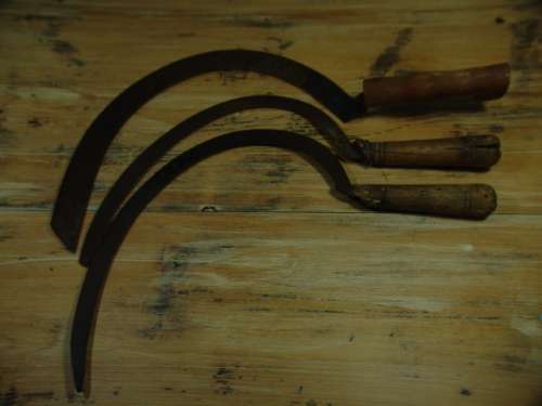 Lot of 3 old Sickles with a lot of character, perfect for decoration or wall piece - well used