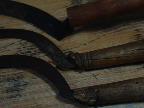 Lot of 3 old Sickles with a lot of character, perfect for decoration or wall piece - well used