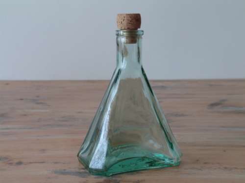 Lot of 3 Green glass Bottles with cork stoppers