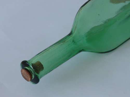 Lot of 3 Green glass Bottles with cork stoppers