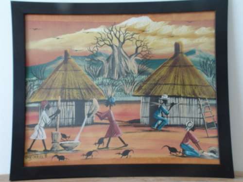 Original Acrylic on canvas Framed and signed painting - Chkumbura 2011