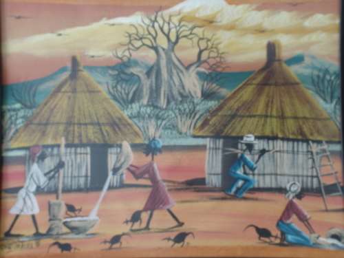 Original Acrylic on canvas Framed and signed painting - Chkumbura 2011