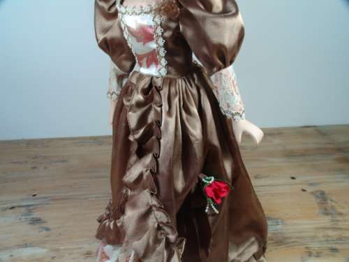 Vintage large Porcelain Doll with stand - large 53cm high