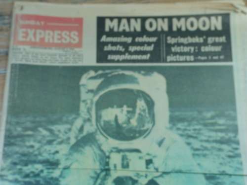 Vintage 3 August 1969 Sunday Express newspaper - Man on Moon, with supplement, 20 pages
