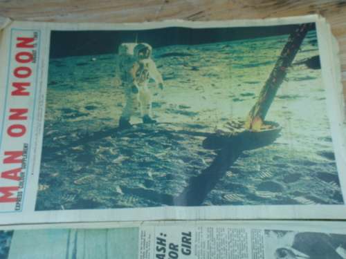 Vintage 3 August 1969 Sunday Express newspaper - Man on Moon, with supplement, 20 pages