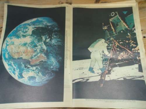 Vintage 3 August 1969 Sunday Express newspaper - Man on Moon, with supplement, 20 pages