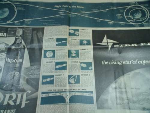 Vintage 19 July 1969 Rand Daily Mail newspaper, Moon landing - 8 pages