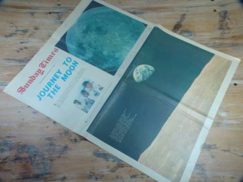 Vintage 19 January 1969 Sunday Times newspaper full supplement - Journey to the Moon, 4 pages