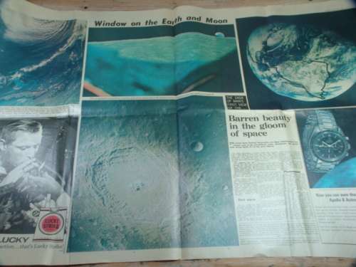 Vintage 19 January 1969 Sunday Times newspaper full supplement - Journey to the Moon, 4 pages