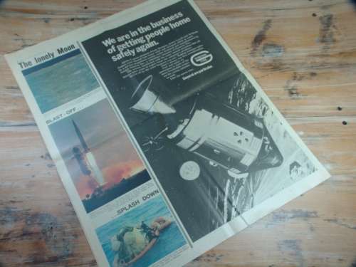 Vintage 19 January 1969 Sunday Times newspaper full supplement - Journey to the Moon, 4 pages