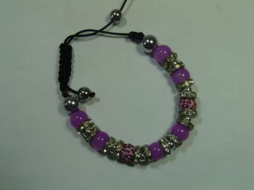 Vintage purple and silver beads Bracelet