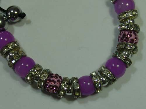 Vintage purple and silver beads Bracelet