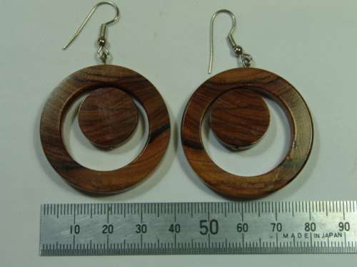A pair of large vintage wooden loop Earrings