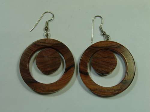A pair of large vintage wooden loop Earrings