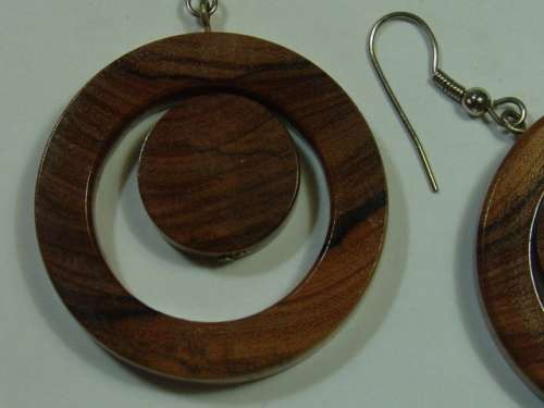 A pair of large vintage wooden loop Earrings