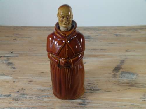 Vintage glazed ceramic Scotch whisky Decanter, "Abbots choice", in the shape of a Monk