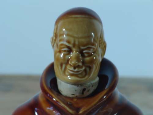 Vintage glazed ceramic Scotch whisky Decanter, "Abbots choice", in the shape of a Monk