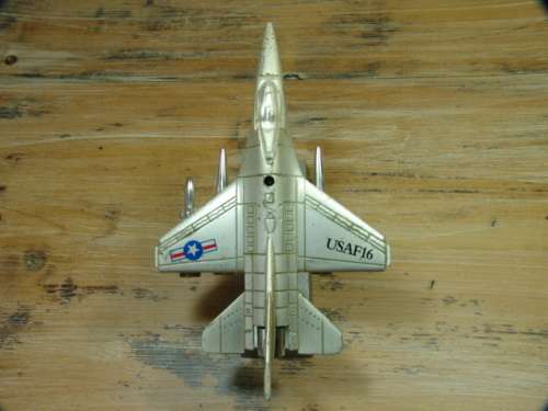 Large rare metal USA F16 Jetfighter table Lighter