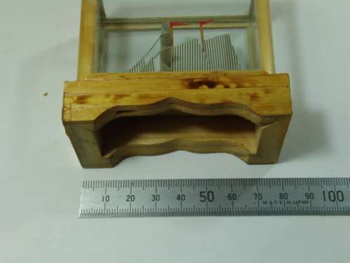 Small Sail Boat in a wood and glass box, 7cm, vintage 60's