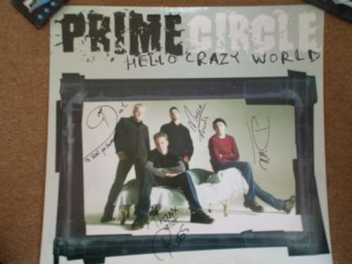 Music Poster, Prime Circle, Hello crazy world, Hand signed by band members, 59cm x 84cm