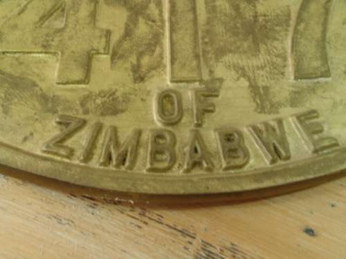 Original National Railways of Zimbabwe solid cast Brass Locomotive Plaque, No.417, very heavy 20Kg