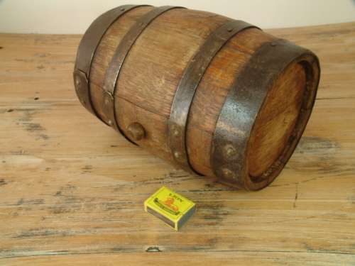 Wooden Barrel with metal straps, Vintage