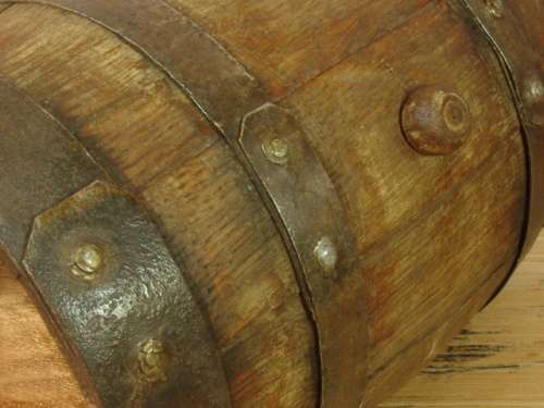 Wooden Barrel with metal straps, Vintage