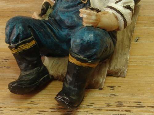 Fisherman with barrel figurine, vintage