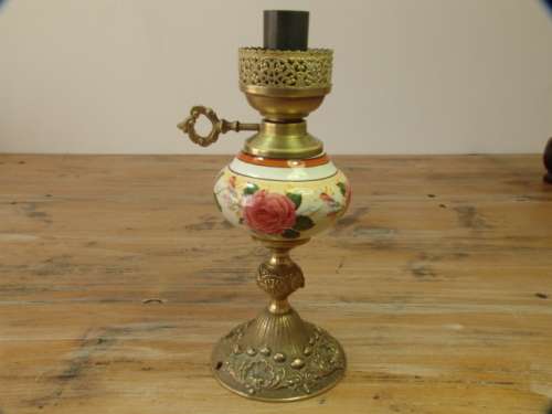 Brass and porcelain table Lamp, Vintage