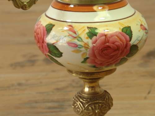 Brass and porcelain table Lamp, Vintage