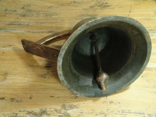 Large solid copper millennium 2000 wall mounted Bell, 18cm x 13cm