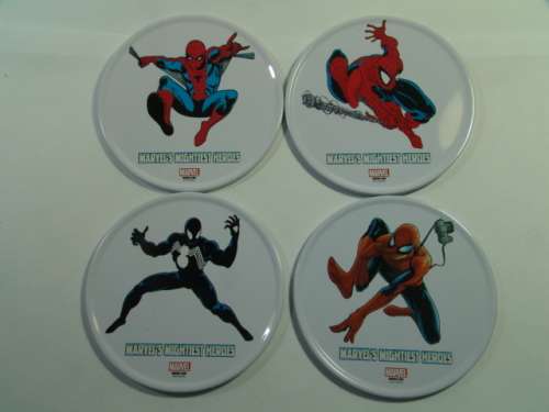 Marvel Coasters with Spiderman motive, set of 4 in tin