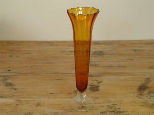 Vintage amber glass Vase 30cm *Another of our MONTHLY no reserve antiques and collectables Auction