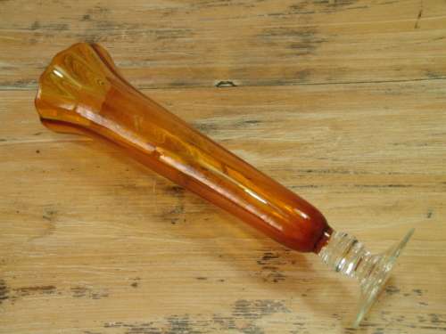 Vintage amber glass Vase 30cm *Another of our MONTHLY no reserve antiques and collectables Auction