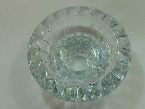 Set ot 4 clear pressed glass candle Holders, vintage, from Indonesia