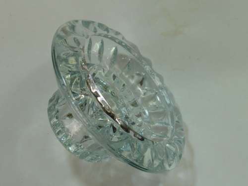 Set ot 4 clear pressed glass candle Holders, vintage, from Indonesia