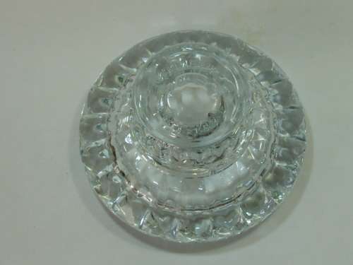 Set ot 4 clear pressed glass candle Holders, vintage, from Indonesia