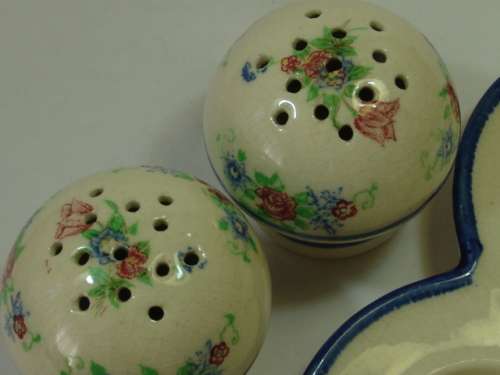 Ceramic Salt, Pepper and Mustard set, vintage