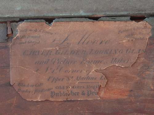 Antique 19th century, Continental hunting Prints with original frames and labels. 2 in the lot