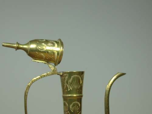 Solid brass vintage Tea Pot, pitcher, 30cm tall