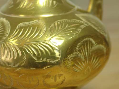 Solid brass vintage Tea Pot, pitcher, 30cm tall